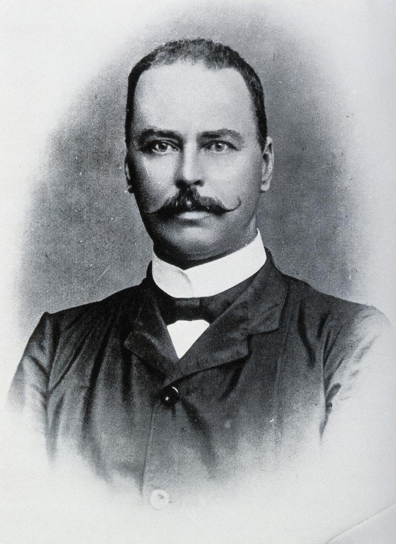 Black and white photograph of Sir Ronald Ross.
